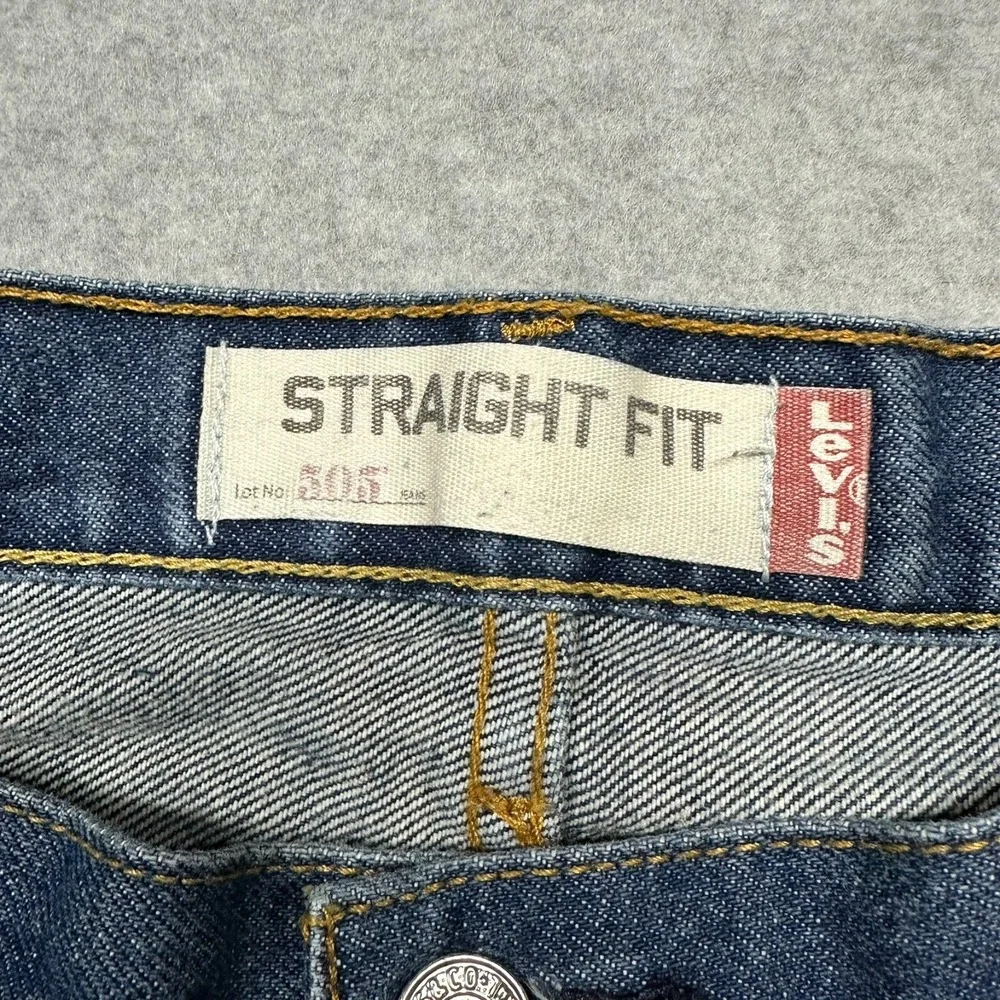 Levis 505 Jeans Mens 38x36 Blue Denim Straight Leg Y2K 2010‎ Loose Skater